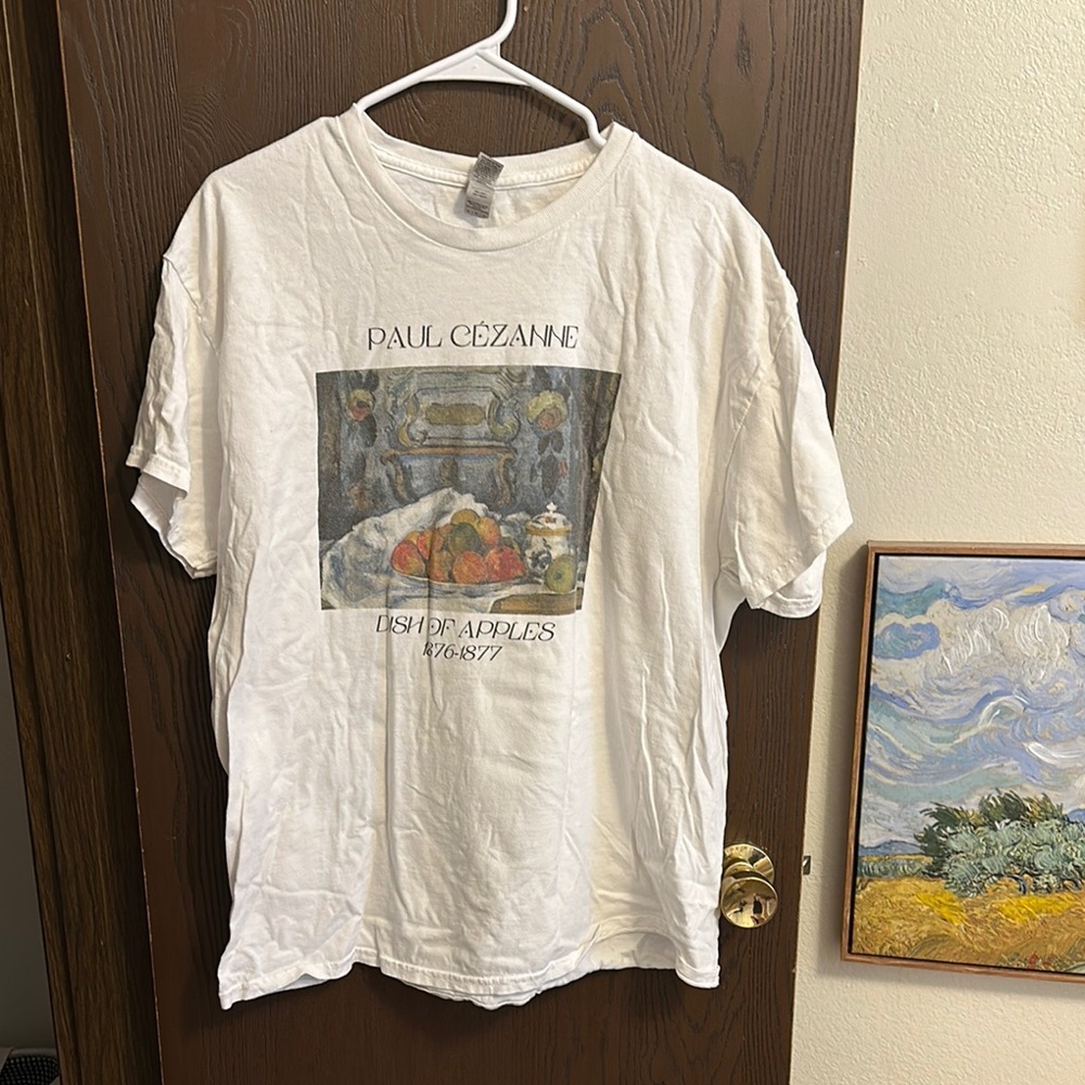 White Graphic T-Shirt with Art Print